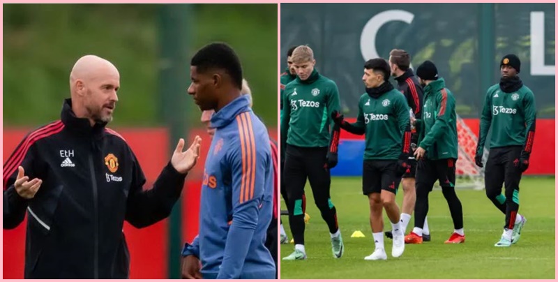 Các cầu thủ M.U tỏ ra khó chịu với hành động của Rashford